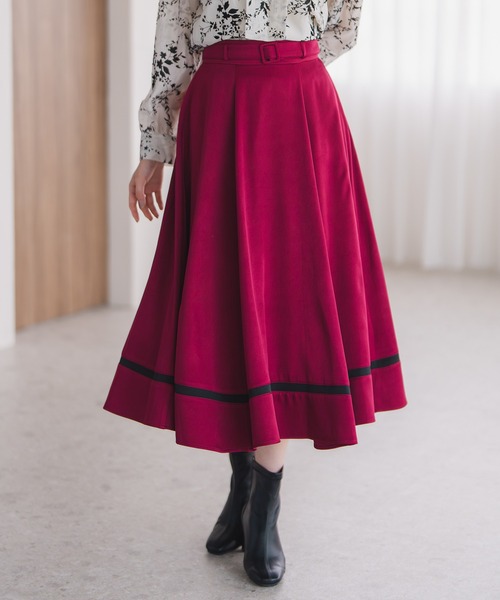 MISCH MASCH（ミッシュマッシュ） スカート 2025秋冬新作 裾配色フレア