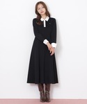 ワンピース ポロ衿カットソーフレアワンピースの詳細画像5