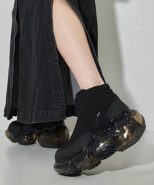 grounds（グラウンズ） ハイカットスニーカー 39 ブラック レディース