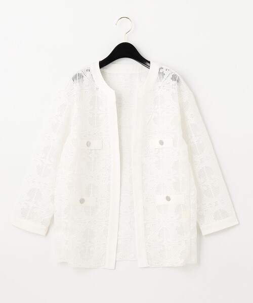 未使用 gracecontinental リネンタッチジャケット ホワイト36 GRACE CONTINENTAL（グレースコンチネンタル） ジャケット 36 ブラック