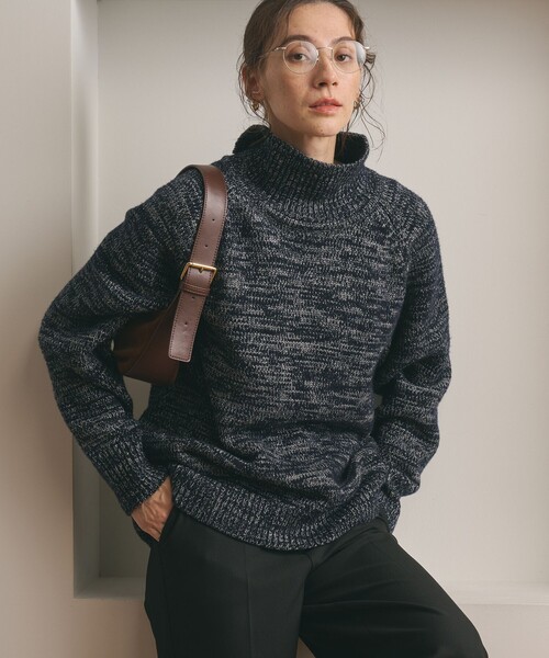 H Beauty & Youth タートルネック ニット M BEAUTY＆YOUTH UNITED ARROWS ニット セーター ミックスカラー ラメ