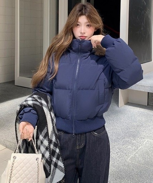 ViViDAY ダウンコート ダウンジャケット エコファーフード付き中綿