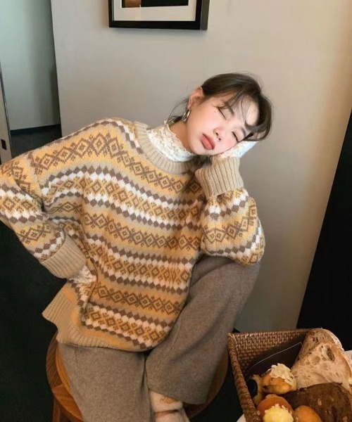 DEVICE（デバイス） ニット セーター ノルディック フェアアイル柄