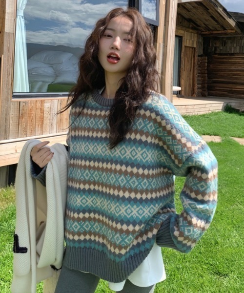 DEVICE（デバイス） ニット セーター ノルディック フェアアイル柄