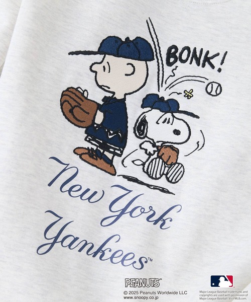 PEANUTS トレーナー 「PEANUTS×MLB」オリジナルデザイン KIDS裏起毛