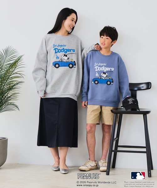 PEANUTS トレーナー 「PEANUTS×MLB」オリジナルデザイン KIDS裏起毛