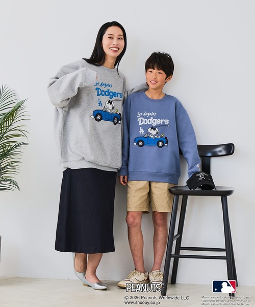 PEANUTS トレーナー 「PEANUTS×MLB」オリジナルデザイン KIDS裏起毛