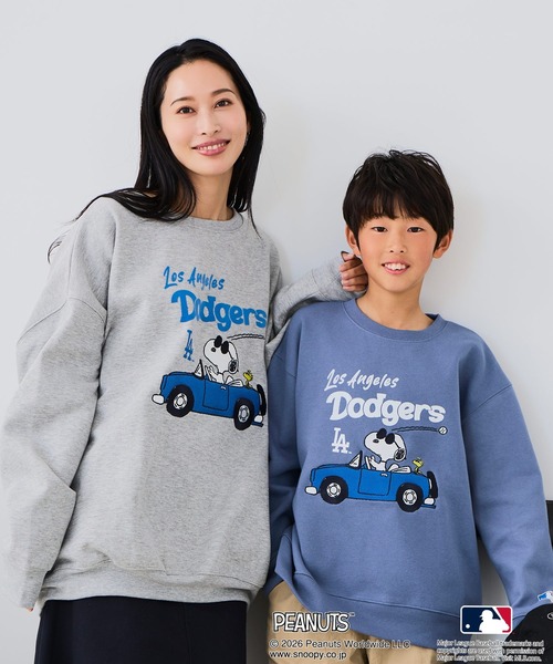 PEANUTS トレーナー 「PEANUTS×MLB」オリジナルデザイン KIDS裏起毛