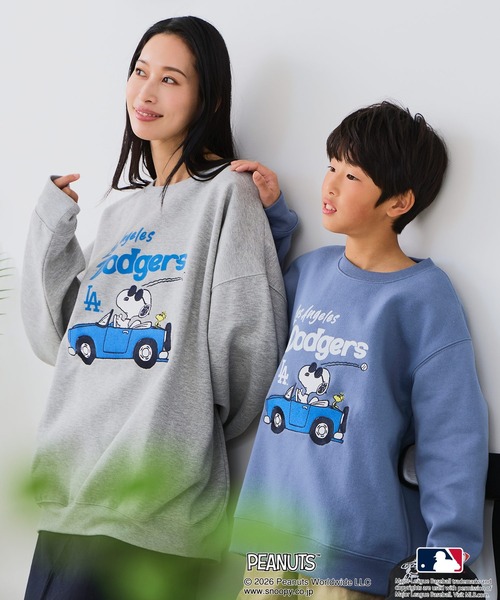 PEANUTS トレーナー 「PEANUTS×MLB」オリジナルデザイン KIDS裏起毛
