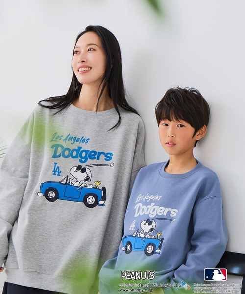 PEANUTS トレーナー 「PEANUTS×MLB」オリジナルデザイン KIDS裏起毛