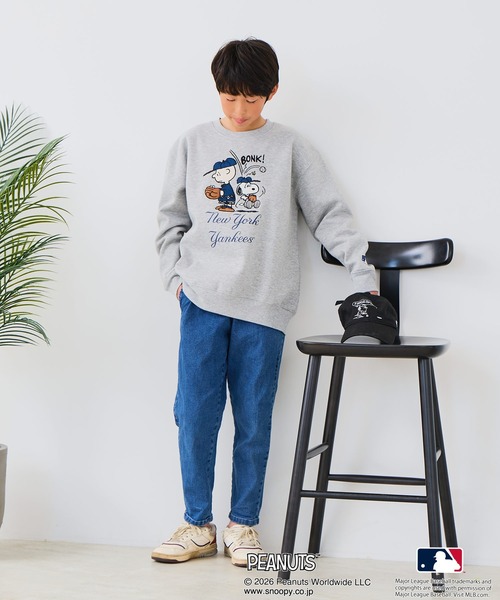 PEANUTS トレーナー 「PEANUTS×MLB」オリジナルデザイン KIDS裏起毛