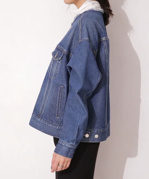 「NANO universe」 デニムジャケット 38 ネイビー レディース_画像6