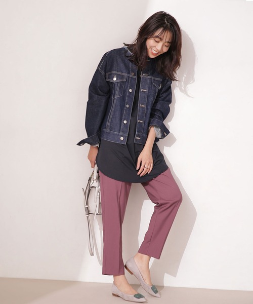 「NANO universe」 デニムジャケット 38 ネイビー レディース_画像7