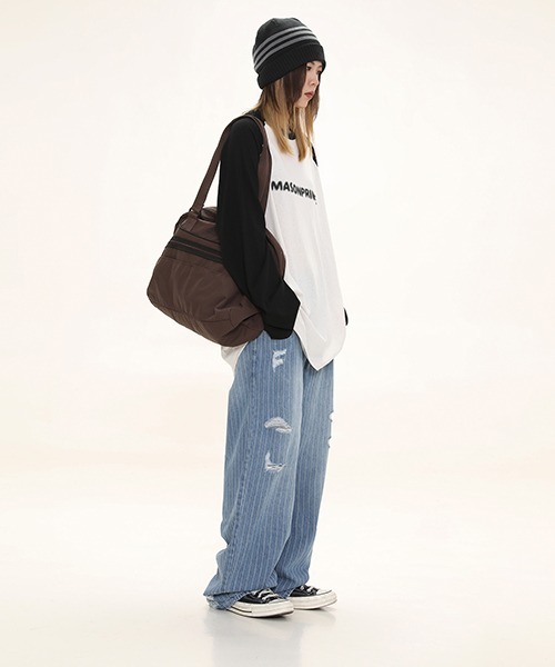 「MASONPRINCE」 長袖Tシャツ M アイボリー メンズ_画像4