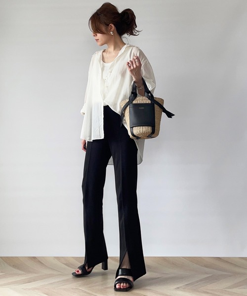 「evernavy」 パンツ L ネイビー レディース_画像6