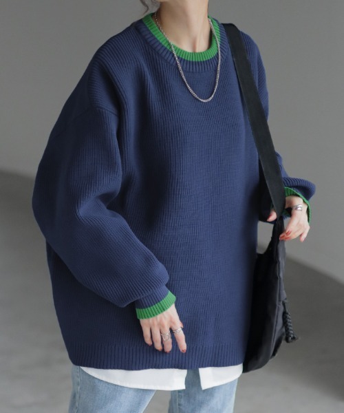 「HUG.U」 長袖ニット FREE グレー レディース_画像3