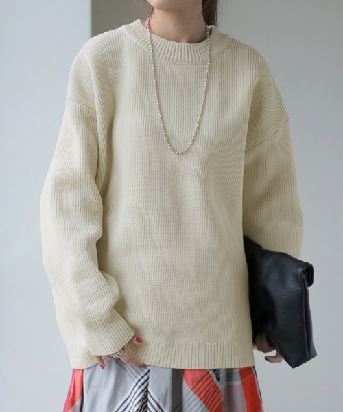 「HUG.U」 長袖ニット FREE グレー レディース_画像5