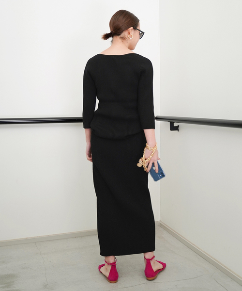 Deuxieme Classe（ドゥーズィエムクラス） ニットスカート - ブラック