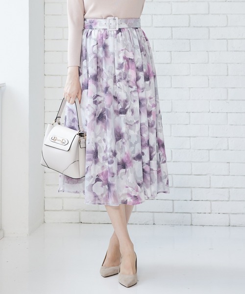 「12Twelve Agenda」 フレアスカート M ボルドー レディース_画像4