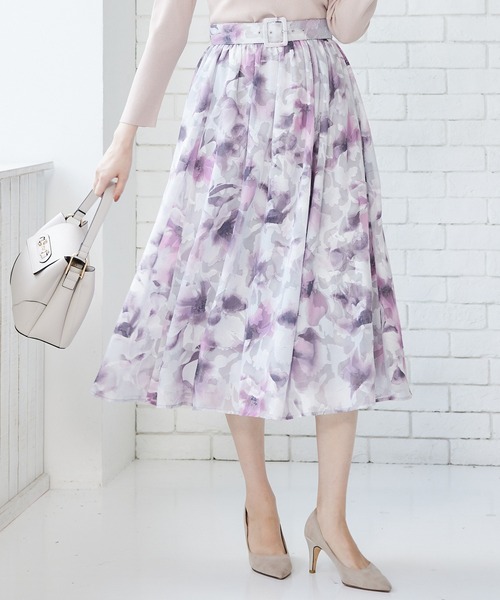 「12Twelve Agenda」 フレアスカート M ボルドー レディース_画像6