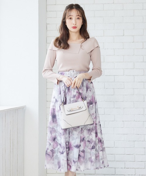 「12Twelve Agenda」 フレアスカート M ボルドー レディース_画像7