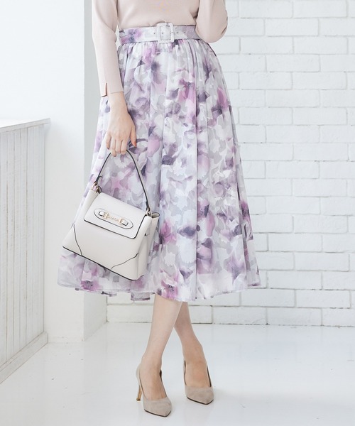 「12Twelve Agenda」 フレアスカート M ボルドー レディース_画像8