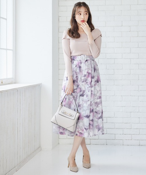 「12Twelve Agenda」 フレアスカート M ボルドー レディース_画像9