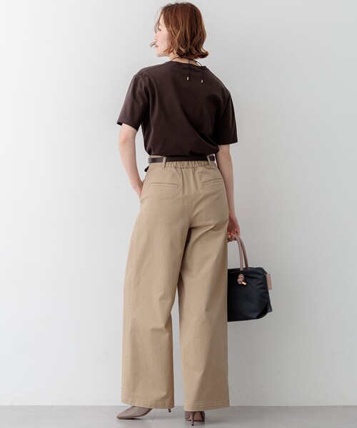 パンツ ストレッチギャバ チノ ワイド レディース : ZOZOTOWN Yahoo!店