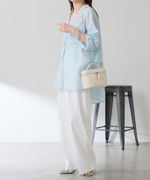 ワイドパンツ スラックス パンツ シェルタリング3タックパンツ/セットアップ可/WEB限定サイズ展開 レディースの画像