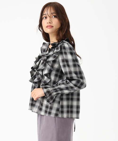 「MISCH MASCH」 長袖ブラウス フリ- ブラウン レディース_画像4