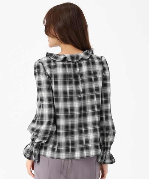 「MISCH MASCH」 長袖ブラウス フリ- ブラウン レディース_画像5