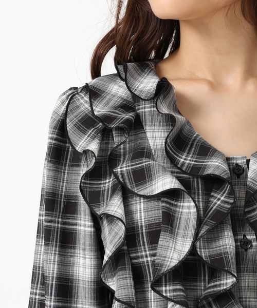 「MISCH MASCH」 長袖ブラウス フリ- ブラウン レディース_画像7