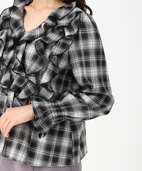 「MISCH MASCH」 長袖ブラウス フリ- ブラウン レディース_画像8