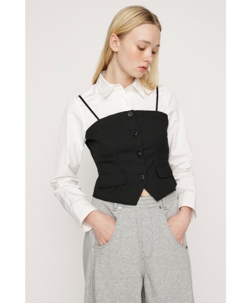 SLY（スライ） ブラウス シャツ BUSTIER LAYERED LIKE SH TOPS