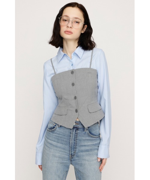 SLY（スライ） ブラウス シャツ BUSTIER LAYERED LIKE SH TOPS 