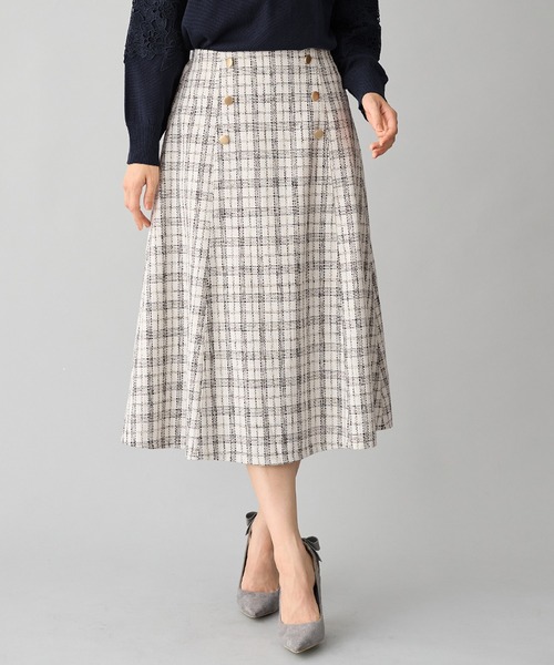 「alotta」 フレアスカート M ブラック×ホワイト レディース_画像2