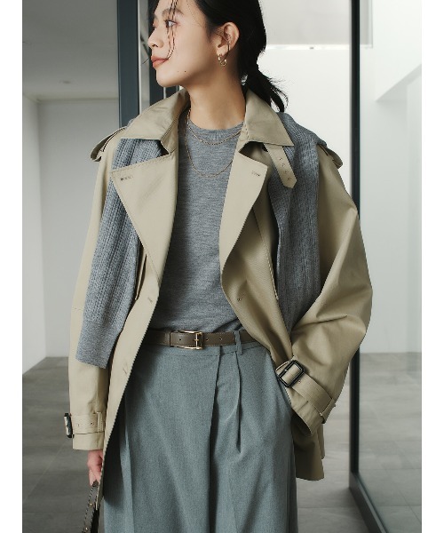 anuans（アニュアンス） トレンチコート コート ハーフオーバー