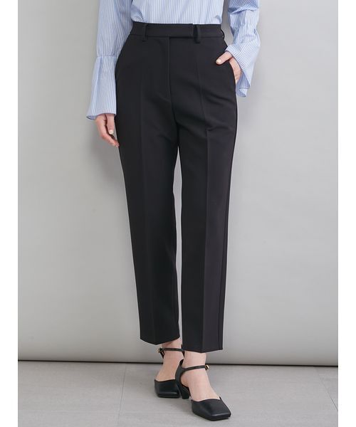 パンツ 後ろゴムテーパードパンツ レディースの画像
