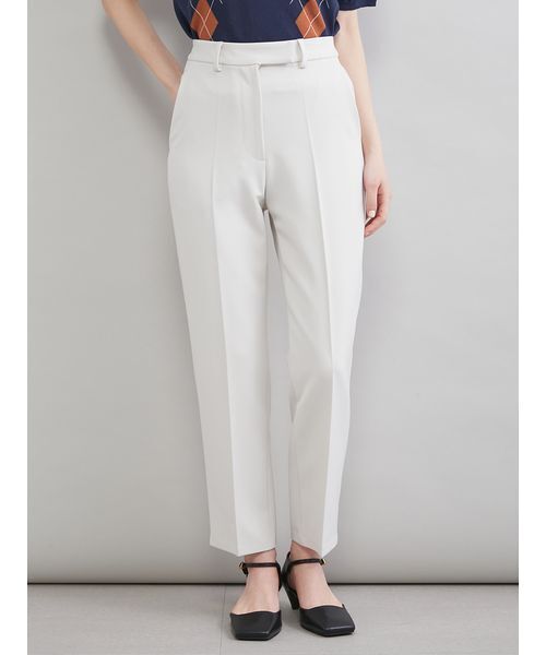 パンツ 後ろゴムテーパードパンツ レディースの画像