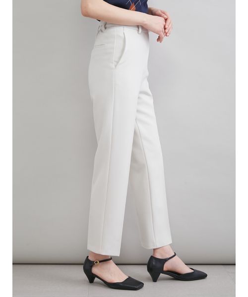 パンツ 後ろゴムテーパードパンツ レディースの画像