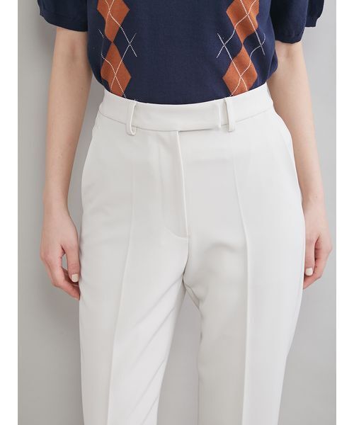 パンツ 後ろゴムテーパードパンツ レディースの画像