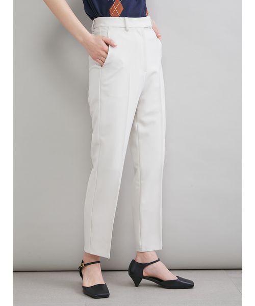 パンツ 後ろゴムテーパードパンツ レディースの画像