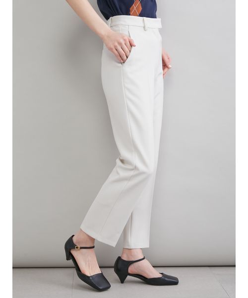 パンツ 後ろゴムテーパードパンツ レディースの画像
