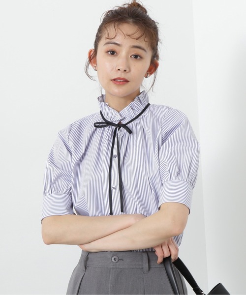 「N.(N. Natural Beauty Basic)」 半袖ブラウス MEDIUM グレー系その他 レディース_画像5