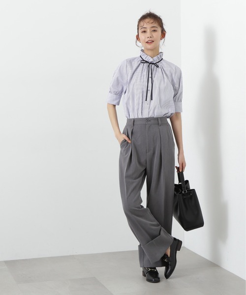 「N.(N. Natural Beauty Basic)」 半袖ブラウス MEDIUM グレー系その他 レディース_画像8