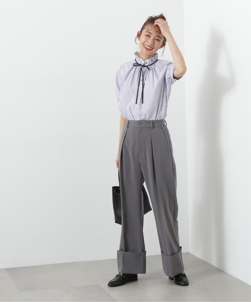 「N.(N. Natural Beauty Basic)」 半袖ブラウス MEDIUM グレー系その他 レディース_画像9
