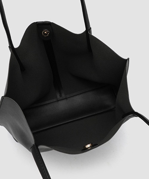 トートバッグ ミニポーチ付き×ミニマルデザイントートバッグ