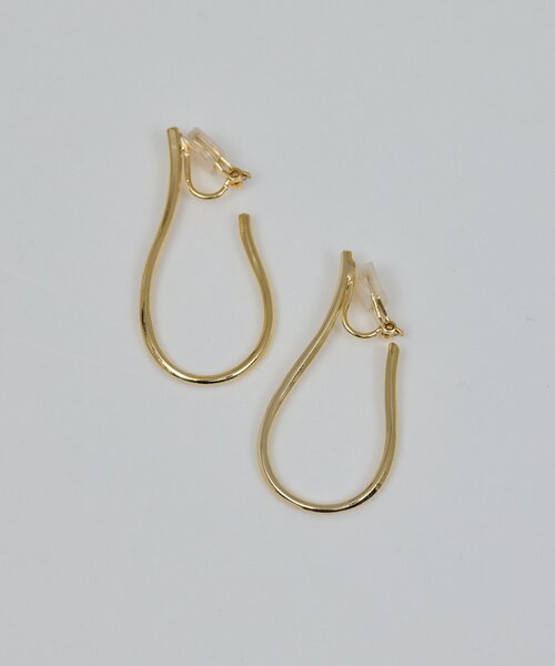 ピアス ドロップフープクリップイヤリング レディースの画像