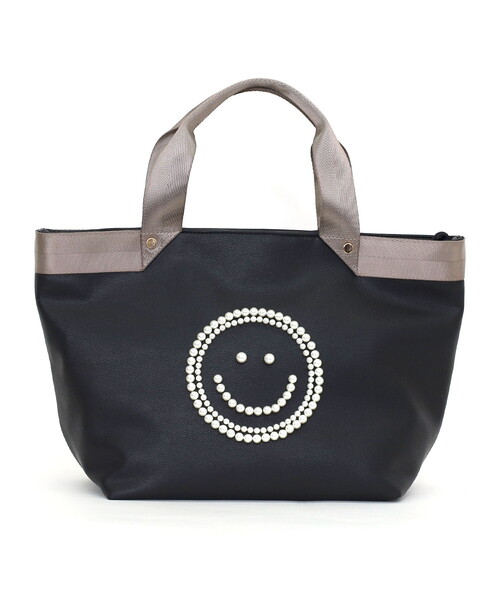 COOCO（クーコ） トートバッグ SMILEY テープハンドルxビーズ