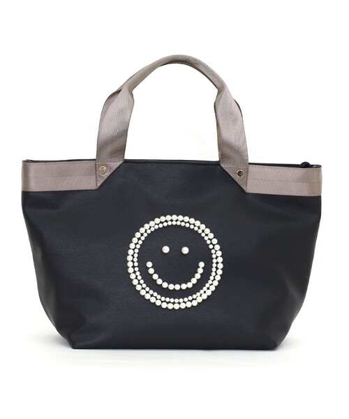 COOCO（クーコ） トートバッグ SMILEY テープハンドルxビーズ